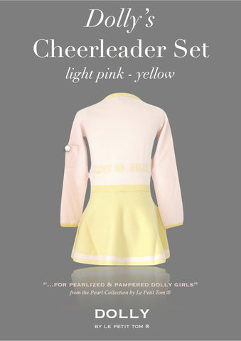 DOLLY Cheerleader Set in light pink & yellow
