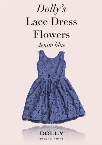 DOLLY Lace dress in denim blue